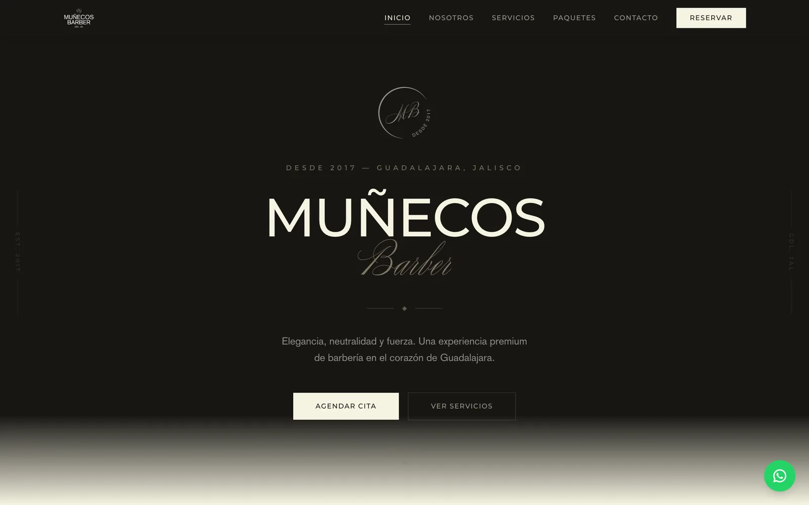 Captura del sitio de Muñecos Barber
